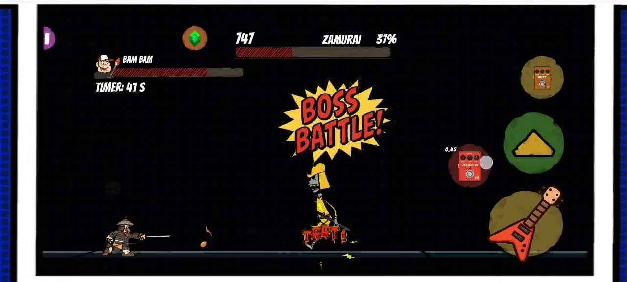 Boss battle against Zamurai