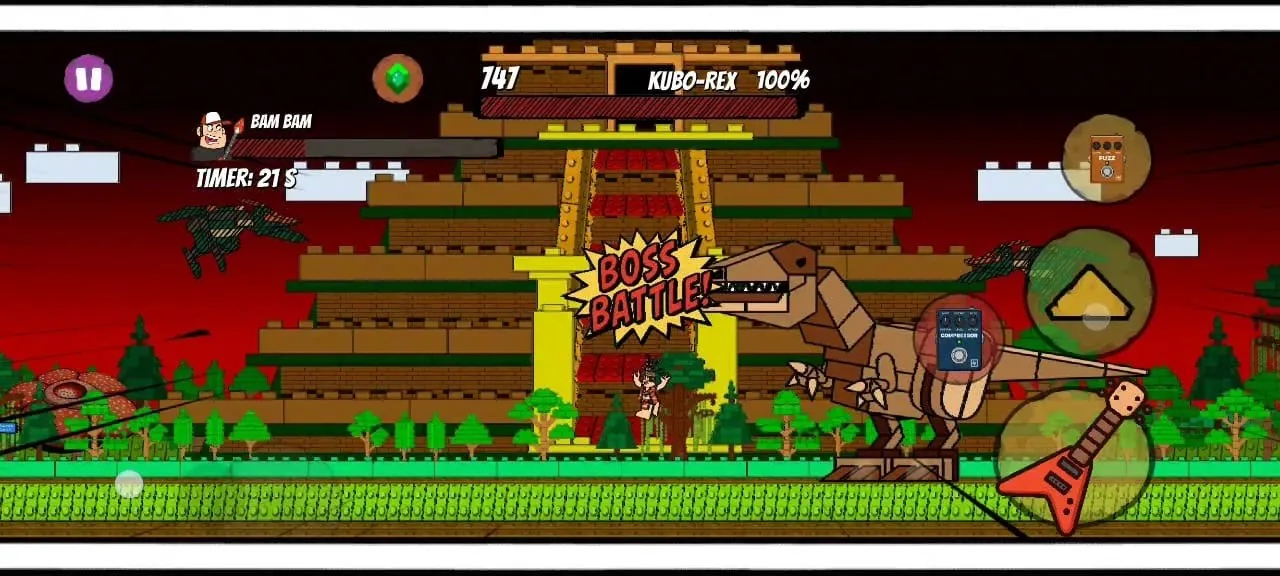 Boss battle against Kubo-Rex at the temple